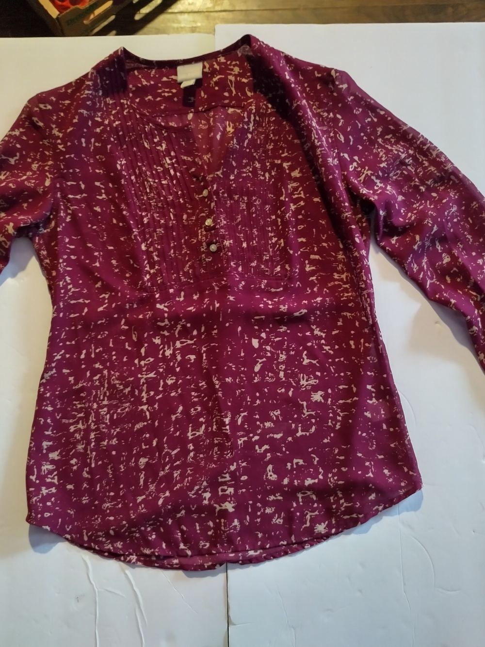 Converse Burgundy Printed Long-Sleeve Blouse